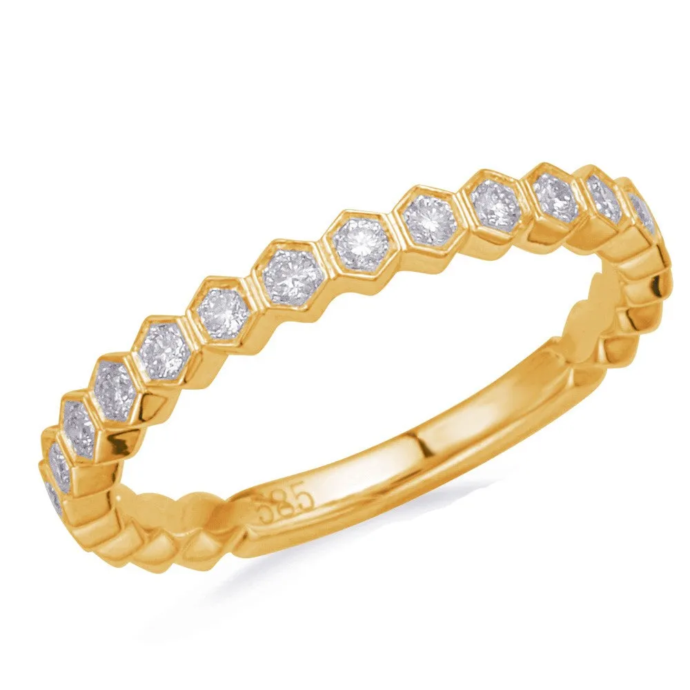 Hexagon Stackable Diamond Band