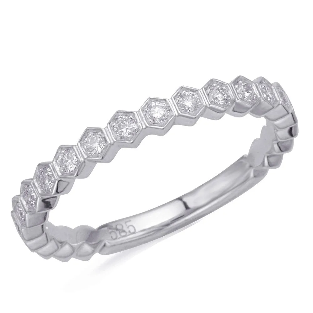 Hexagon Stackable Diamond Band