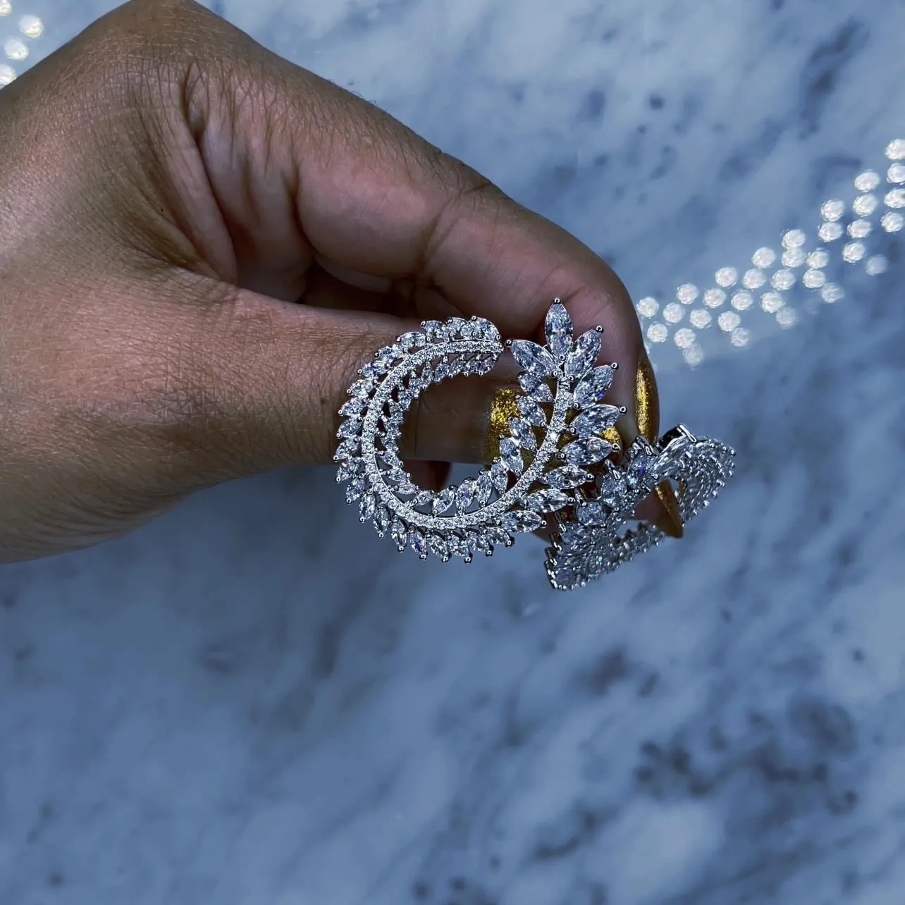 Hoja - Diamond Earrings (Silver)
