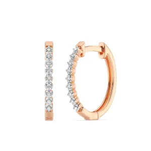 Hoop Earrings with 0.05ct of Diamonds in 9ct Rose Gold