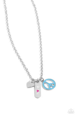 Hopeful Hallmark - Multi - Peace Sign, Heart Charm "Hope" Inspirational/Religious Paparazzi Short Necklace