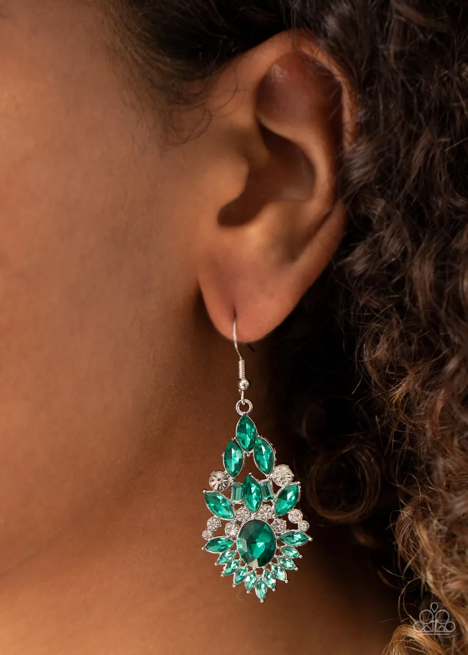 Ice Castle Couture Green Paparazzi Earrings