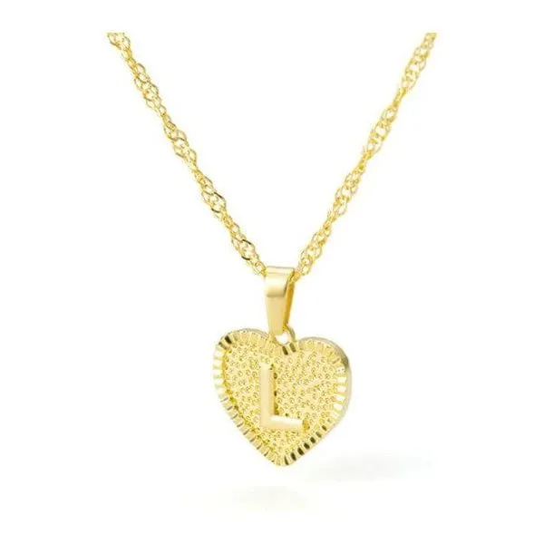 Initial letter heart pendant necklace