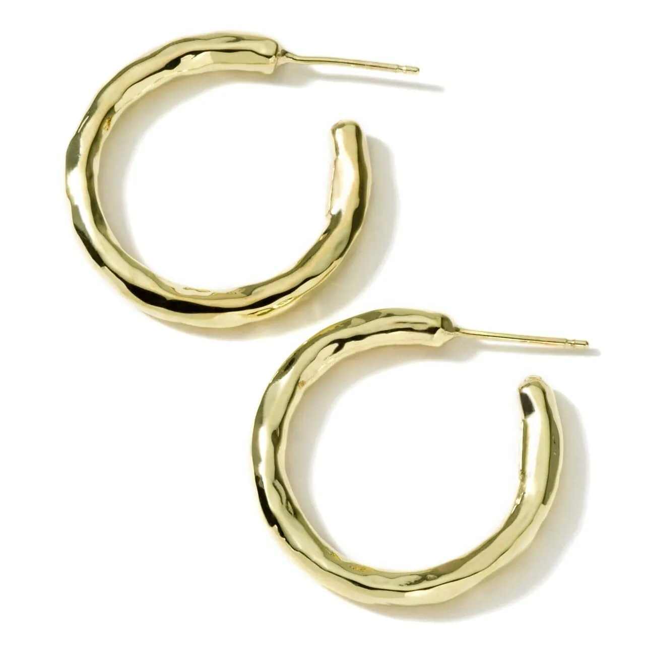 Ippolita 18K Yellow Gold Classico #2 Hammered Hoops