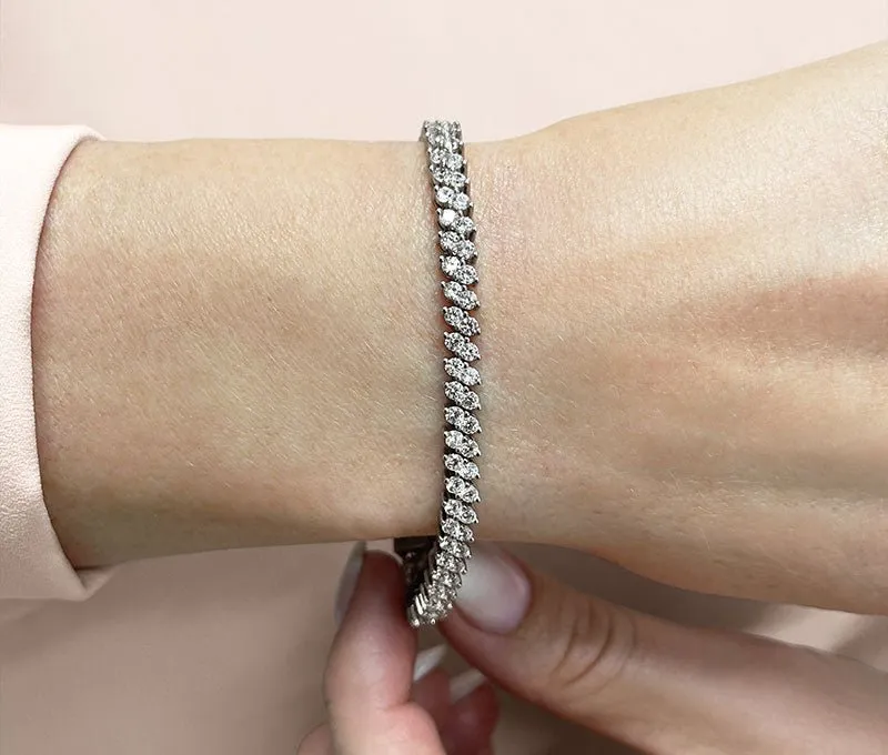 Italic Diamond Tennis Bracelet Lab-Grown Diamond with 4.99 ct.(finished) 2.25mm