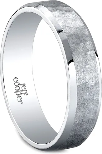 Jeff Cooper Hammered Men's Wedding Band-6mm