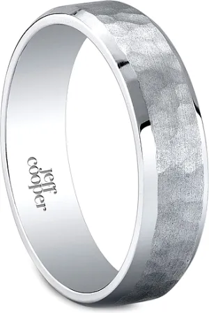 Jeff Cooper Hammered Men's Wedding Band-6mm