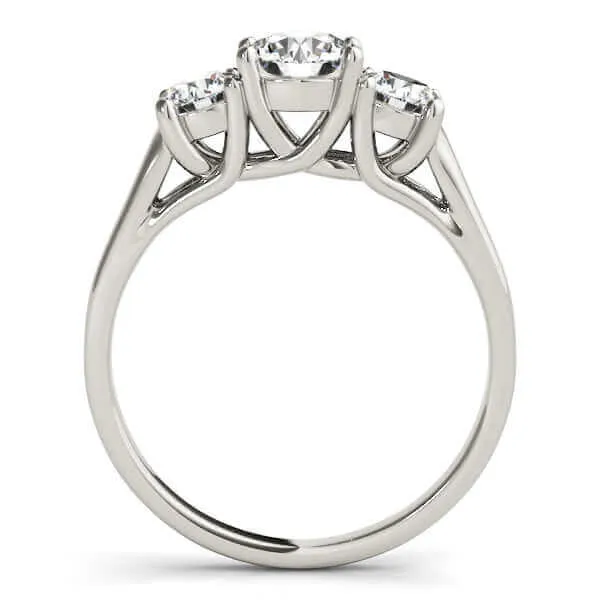 JewelMore 1 carat - 2 carat | Lab Grown Diamond Engagement Ring | 14K in White, Yellow Or Rose Gold | Three Stone Lab Diamond Ring | FG-VS-SI Quality