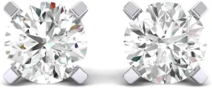 JewelMore 1/3 cttw Certified Diamond Stud Earrings 14K White(IGI Certified, G-H-I/I1-I2)