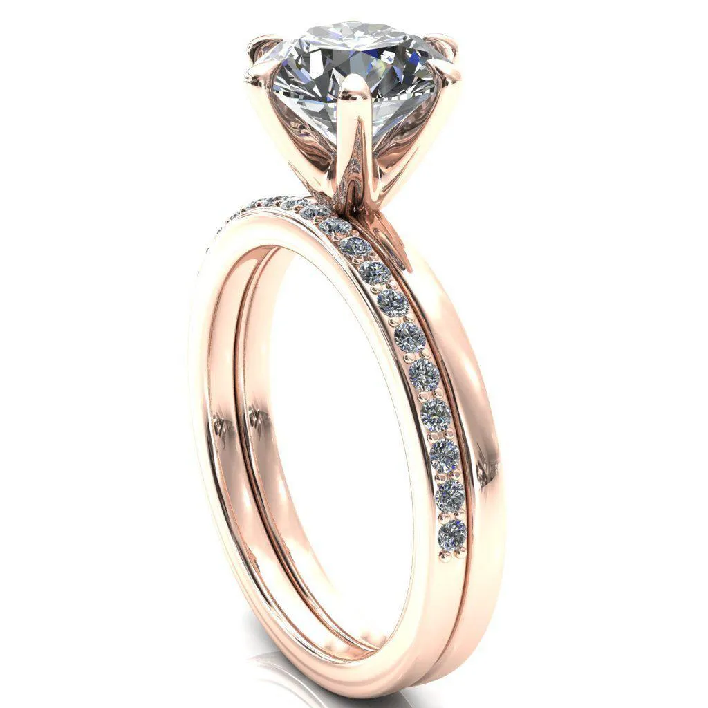 Julianne Round Center Stone Solitaire 6 Prong Ring