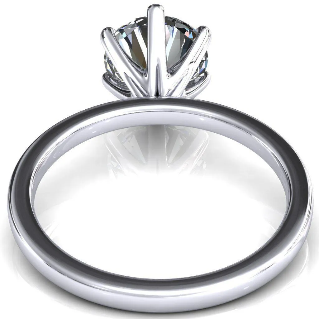 Julianne Round Center Stone Solitaire 6 Prong Ring