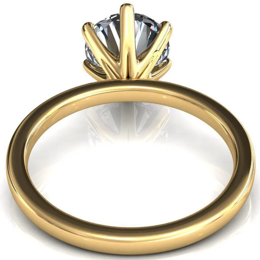 Julianne Round Center Stone Solitaire 6 Prong Ring