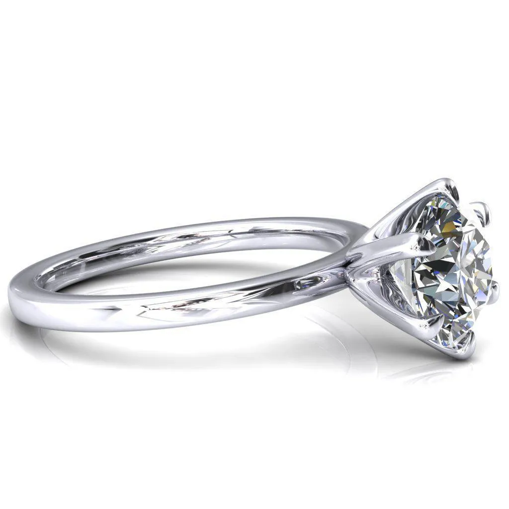 Julianne Round Center Stone Solitaire 6 Prong Ring