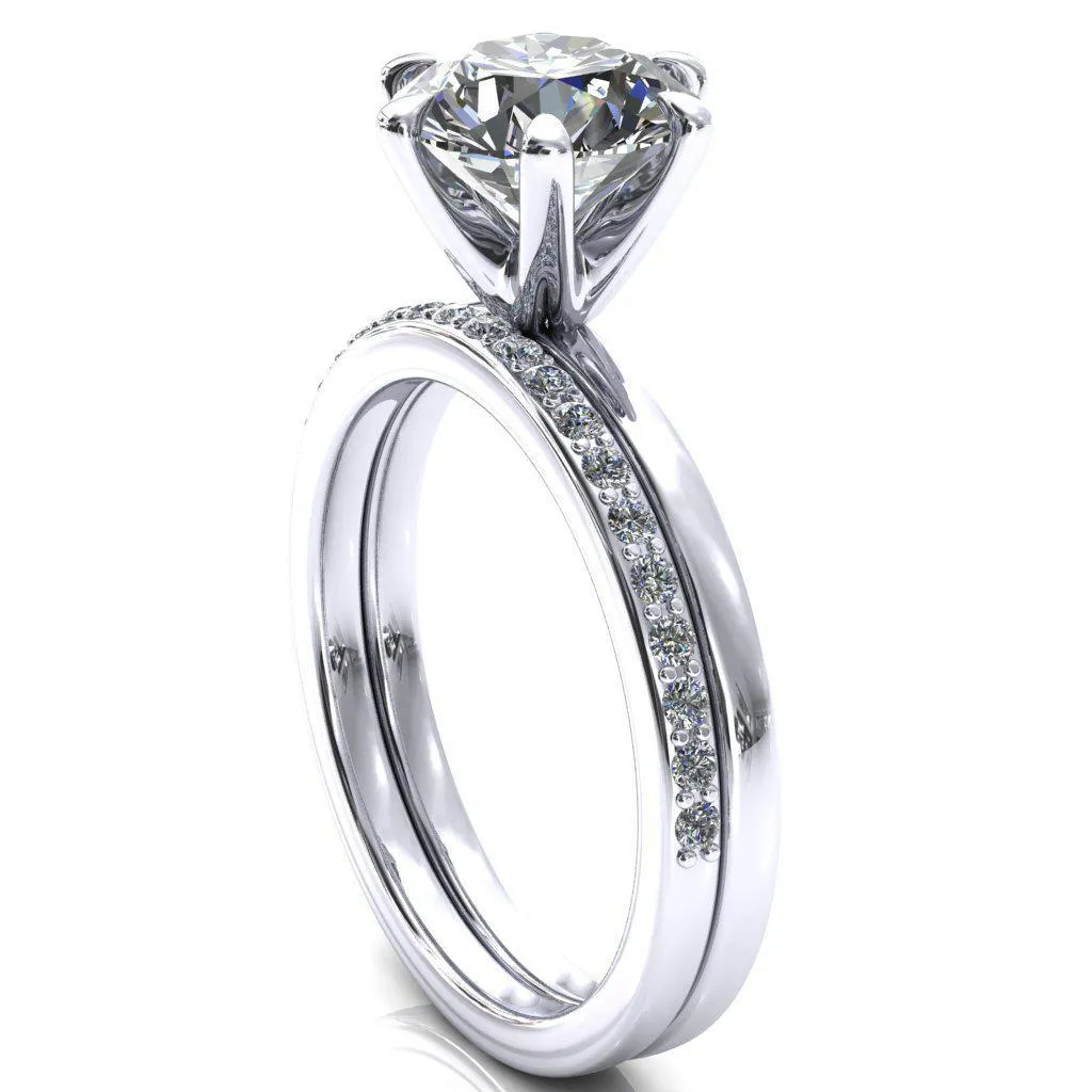 Julianne Round Center Stone Solitaire 6 Prong Ring