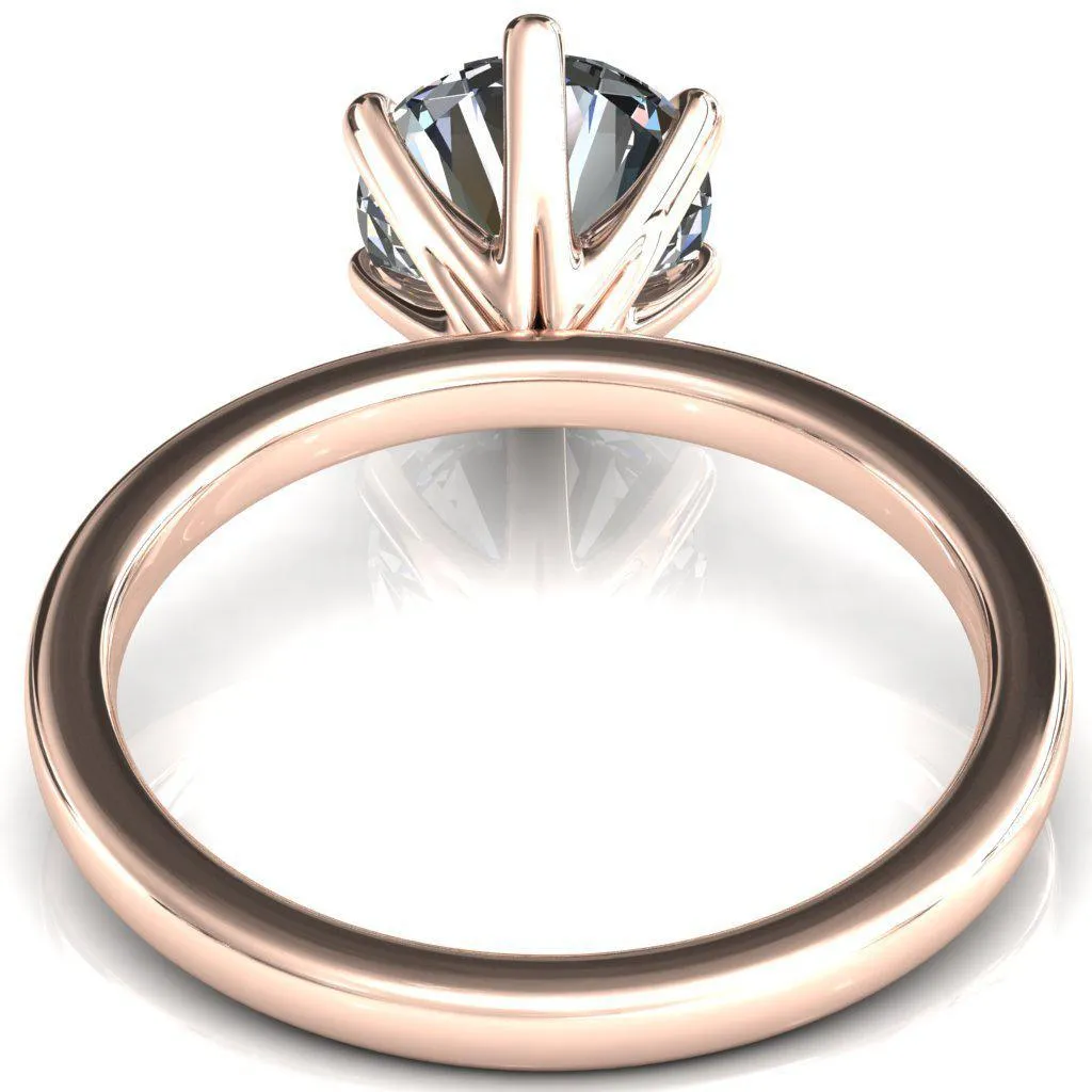 Julianne Round Center Stone Solitaire 6 Prong Ring