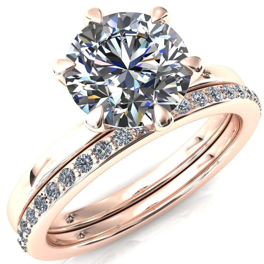 Julianne Round Center Stone Solitaire 6 Prong Ring