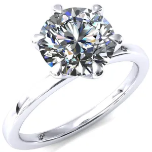 Julianne Round Center Stone Solitaire 6 Prong Ring