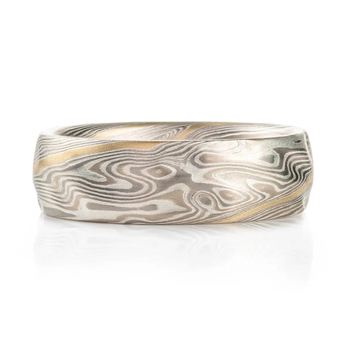 Kazaru Texture Mokume Twist Band in Smoke