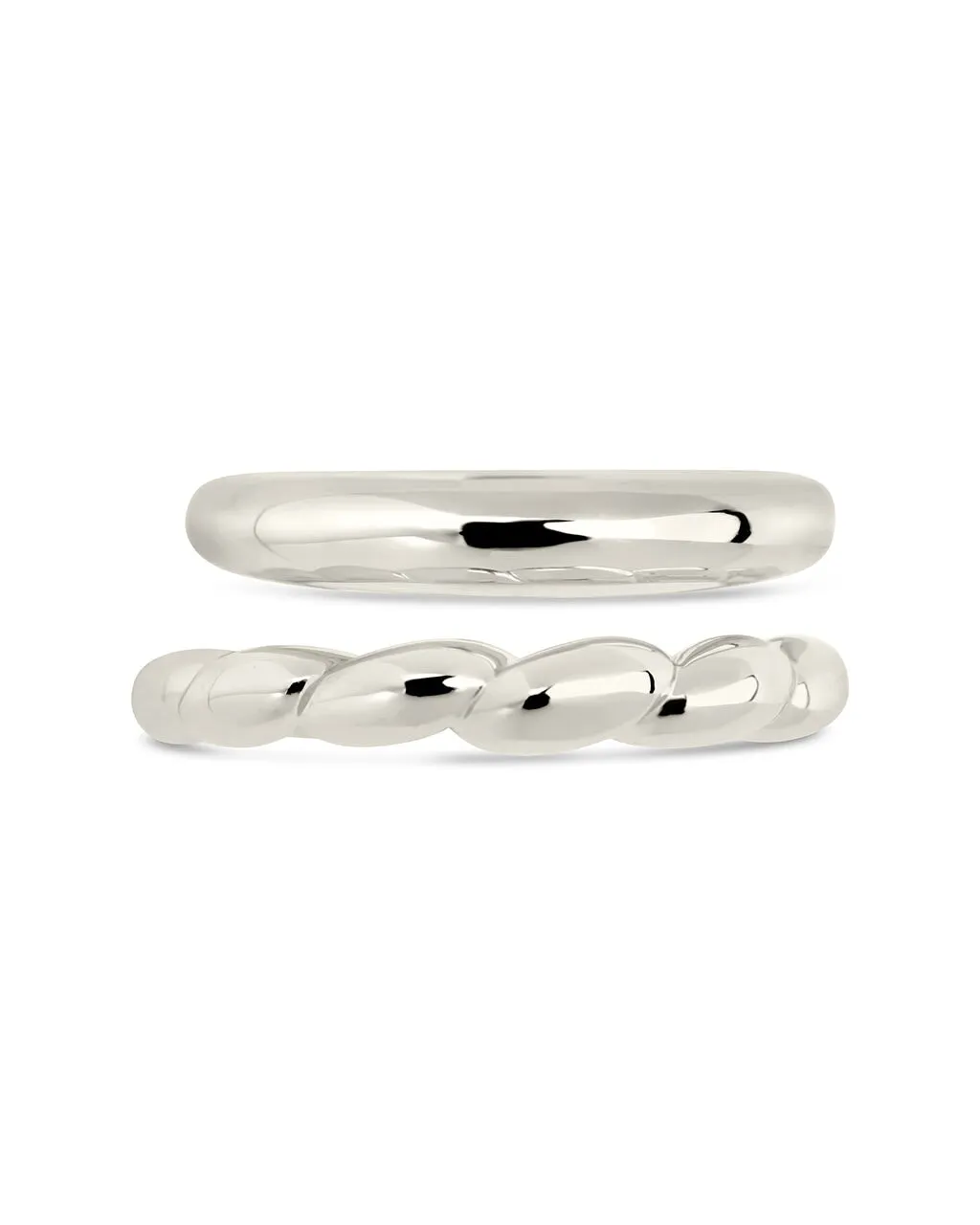 Kehlani Polished & Bubble Band Ring Set of 2