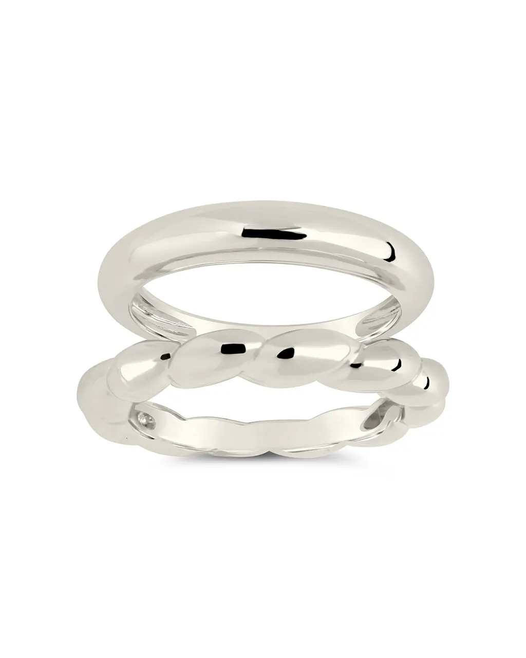 Kehlani Polished & Bubble Band Ring Set of 2