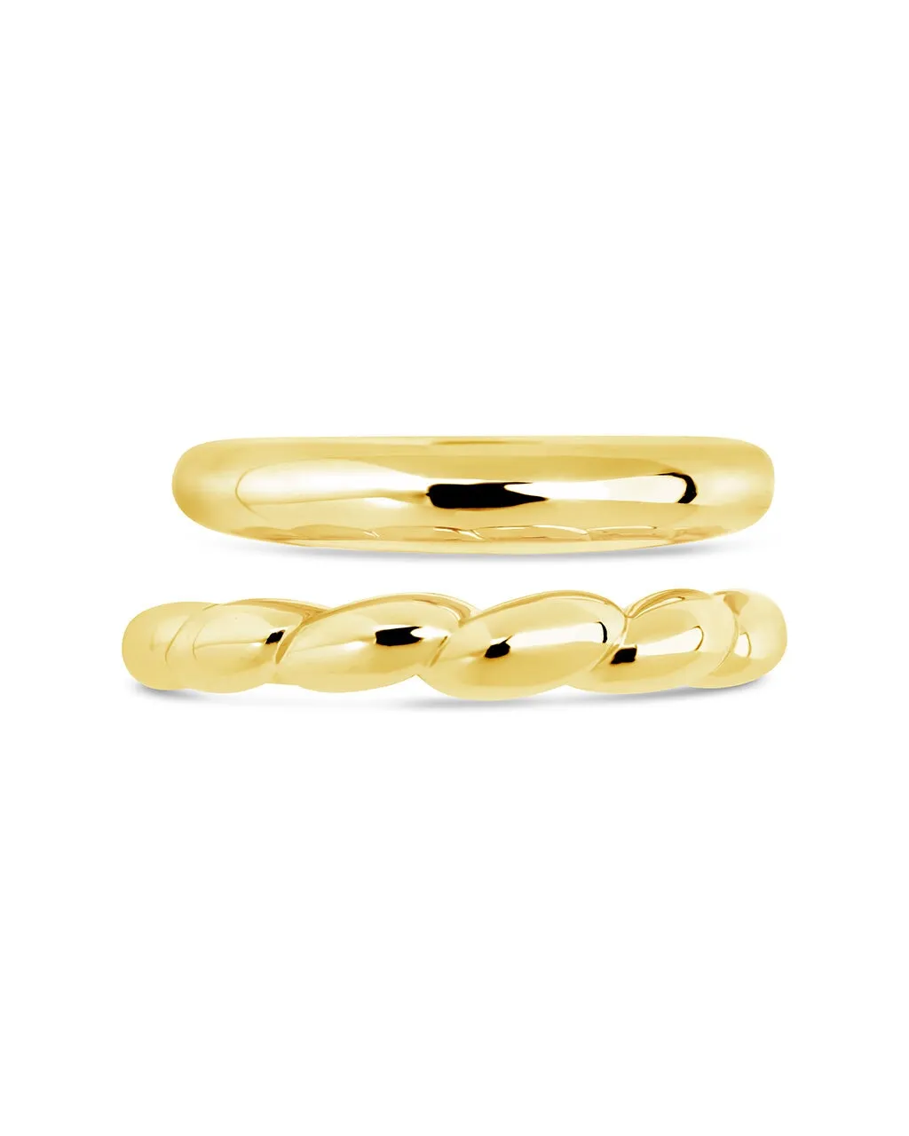 Kehlani Polished & Bubble Band Ring Set of 2