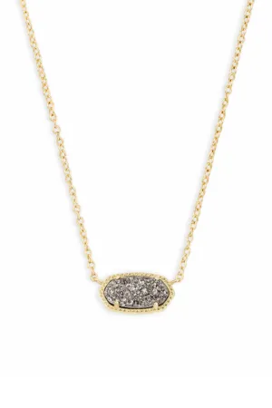 Kendra Scott Elisa Gold Short Pendant Necklace in Platinum Drusy | 4217710682