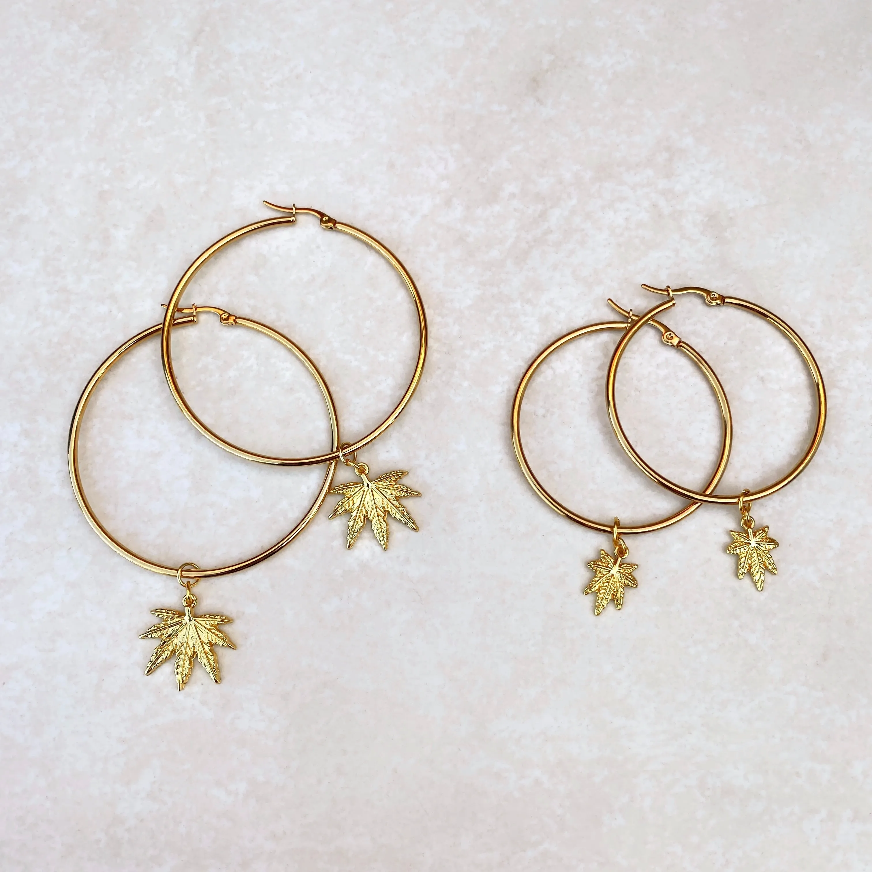 Killer Leaf Hoops - Gold