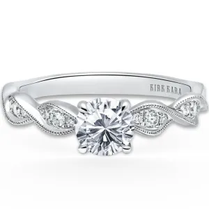 Kirk Kara "Pirouetta" Twist Milgrain Engagement Ring