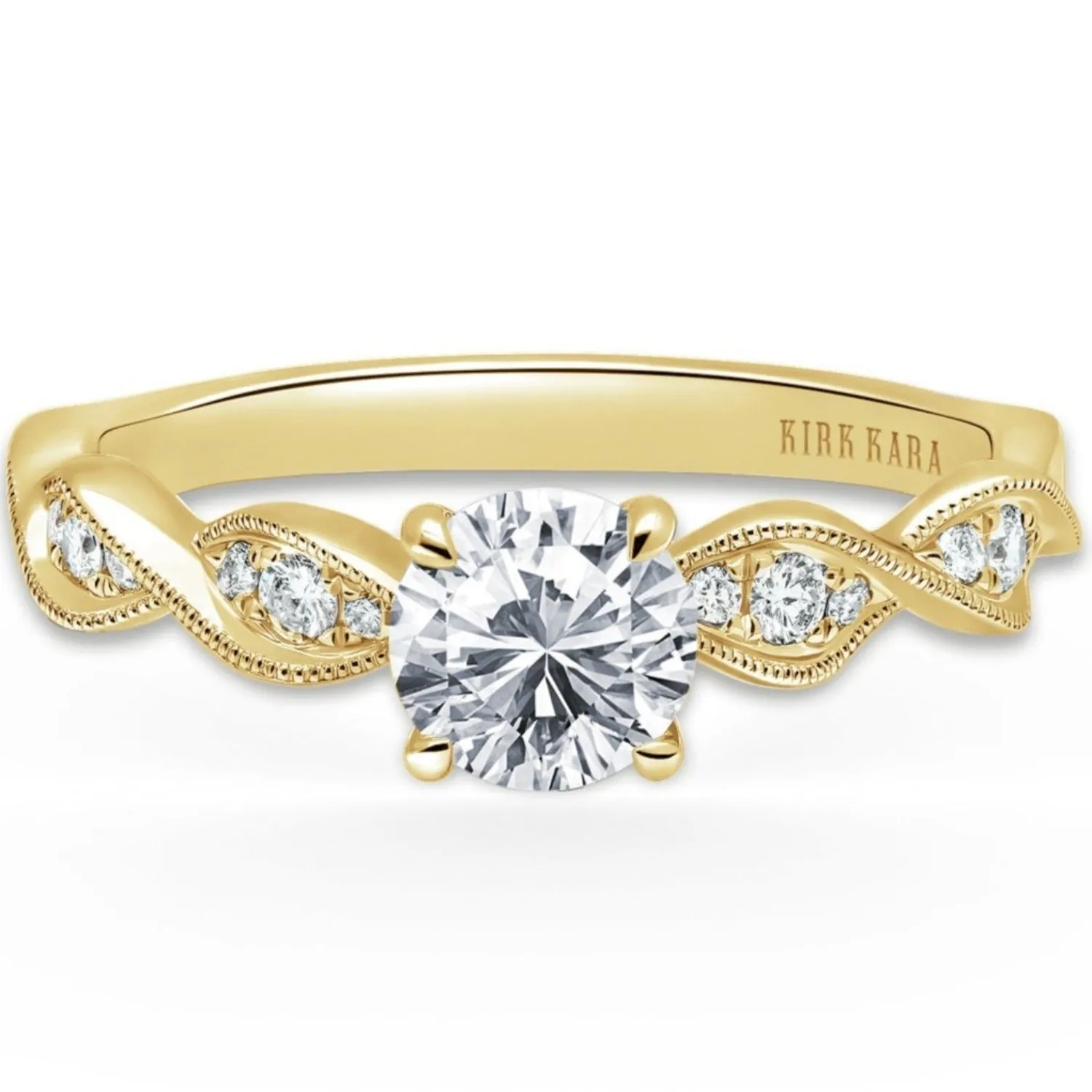 Kirk Kara "Pirouetta" Twist Milgrain Engagement Ring