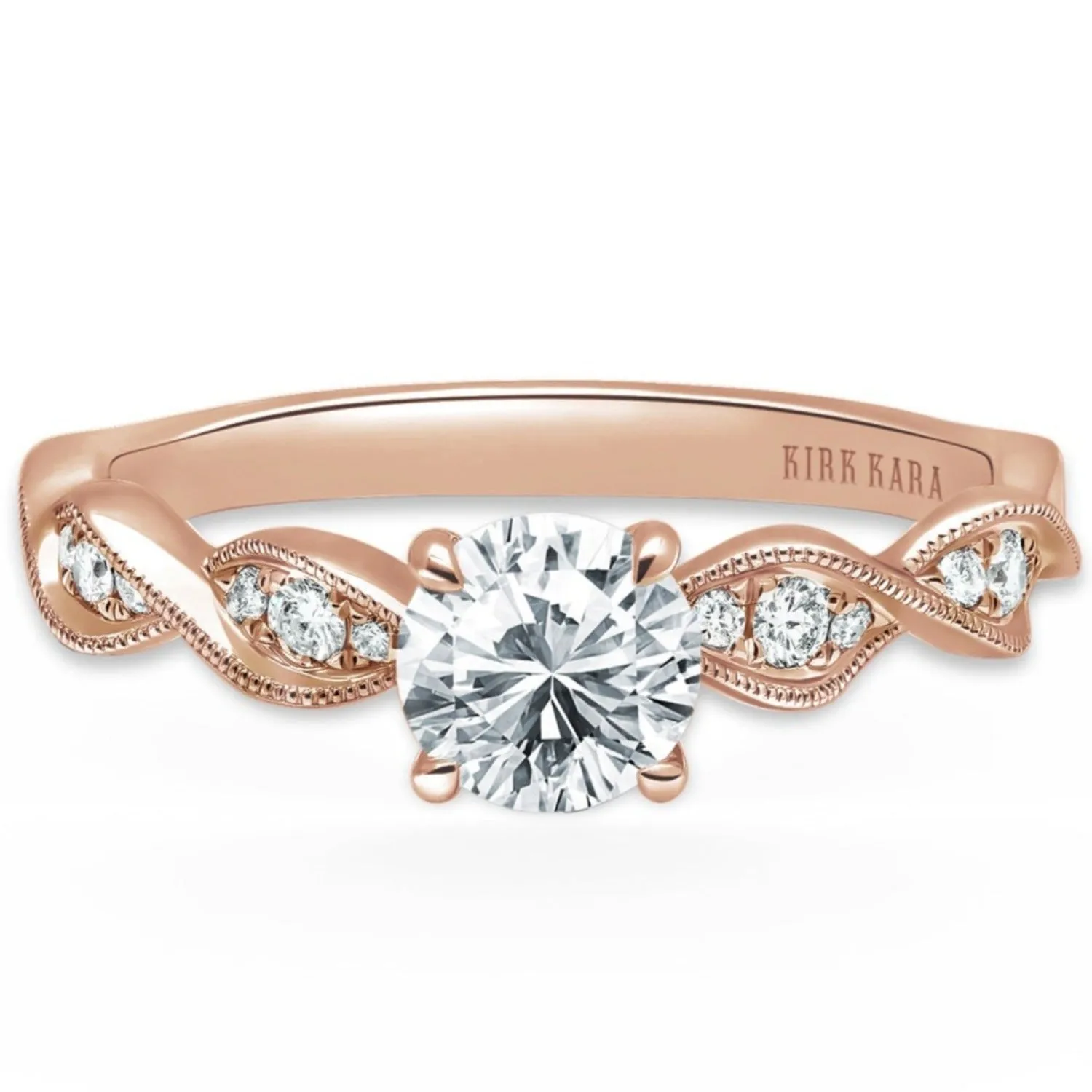 Kirk Kara "Pirouetta" Twist Milgrain Engagement Ring