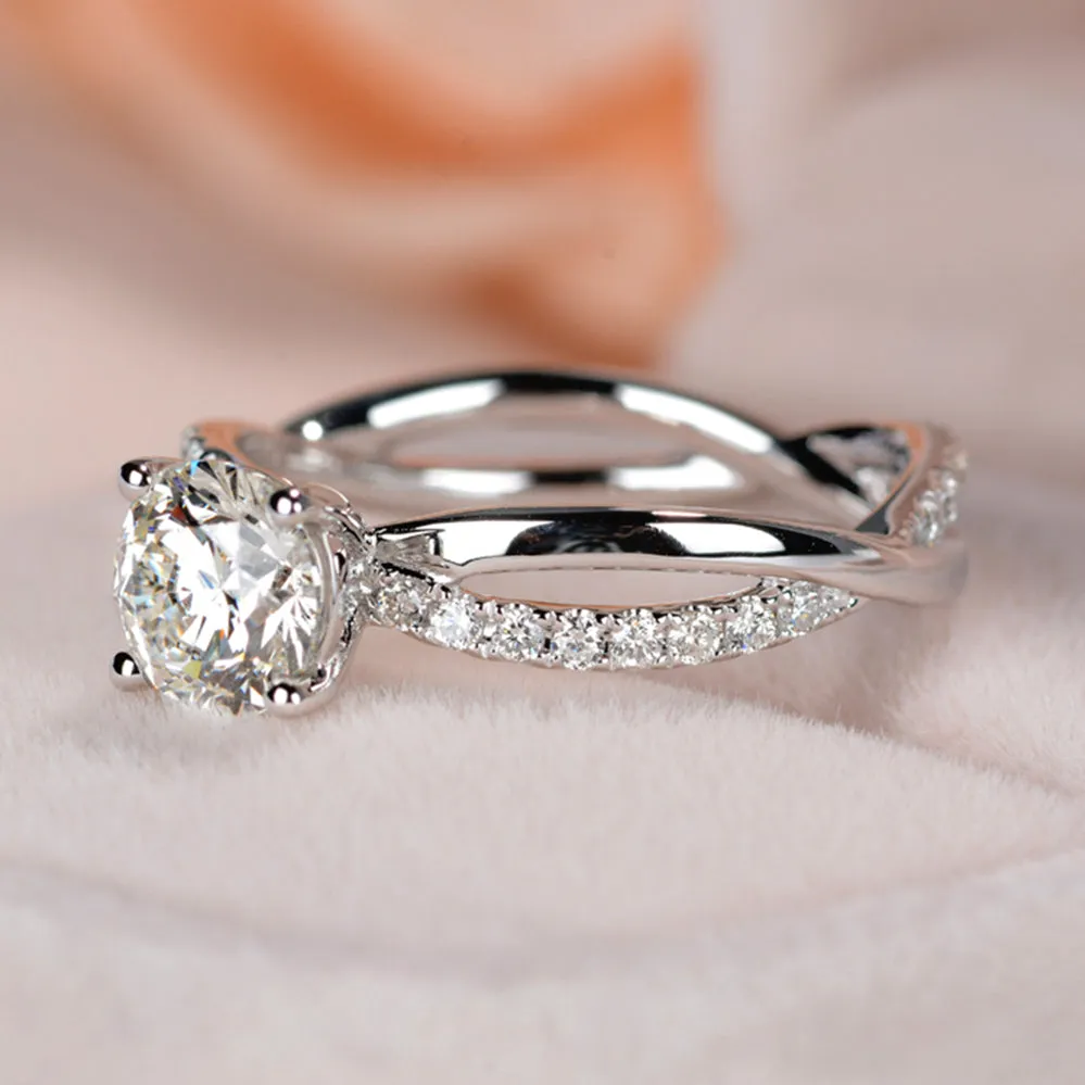 Lab-Grown Diamond Criss Corss Engagement Ring