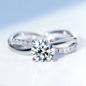Lab-Grown Diamond Criss Corss Engagement Ring