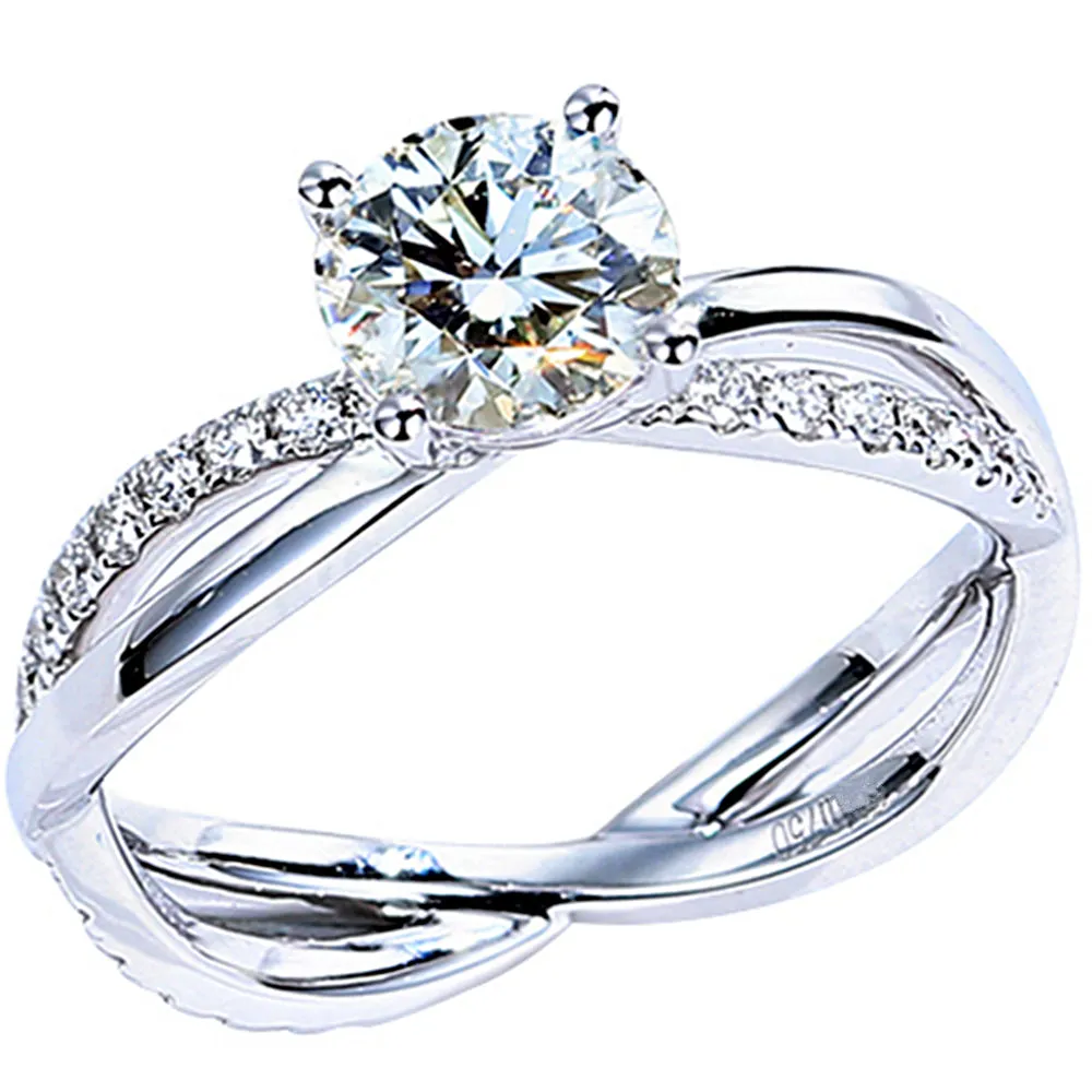 Lab-Grown Diamond Criss Corss Engagement Ring