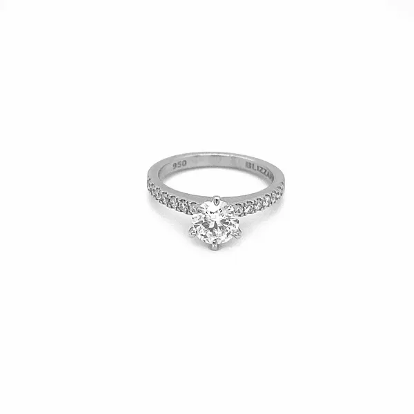 Lab Grown Diamond Solitaire with Shoulder Diamonds