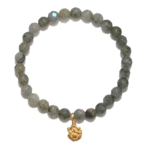 Labradorite Gold Ganesha Stretch Bracelet