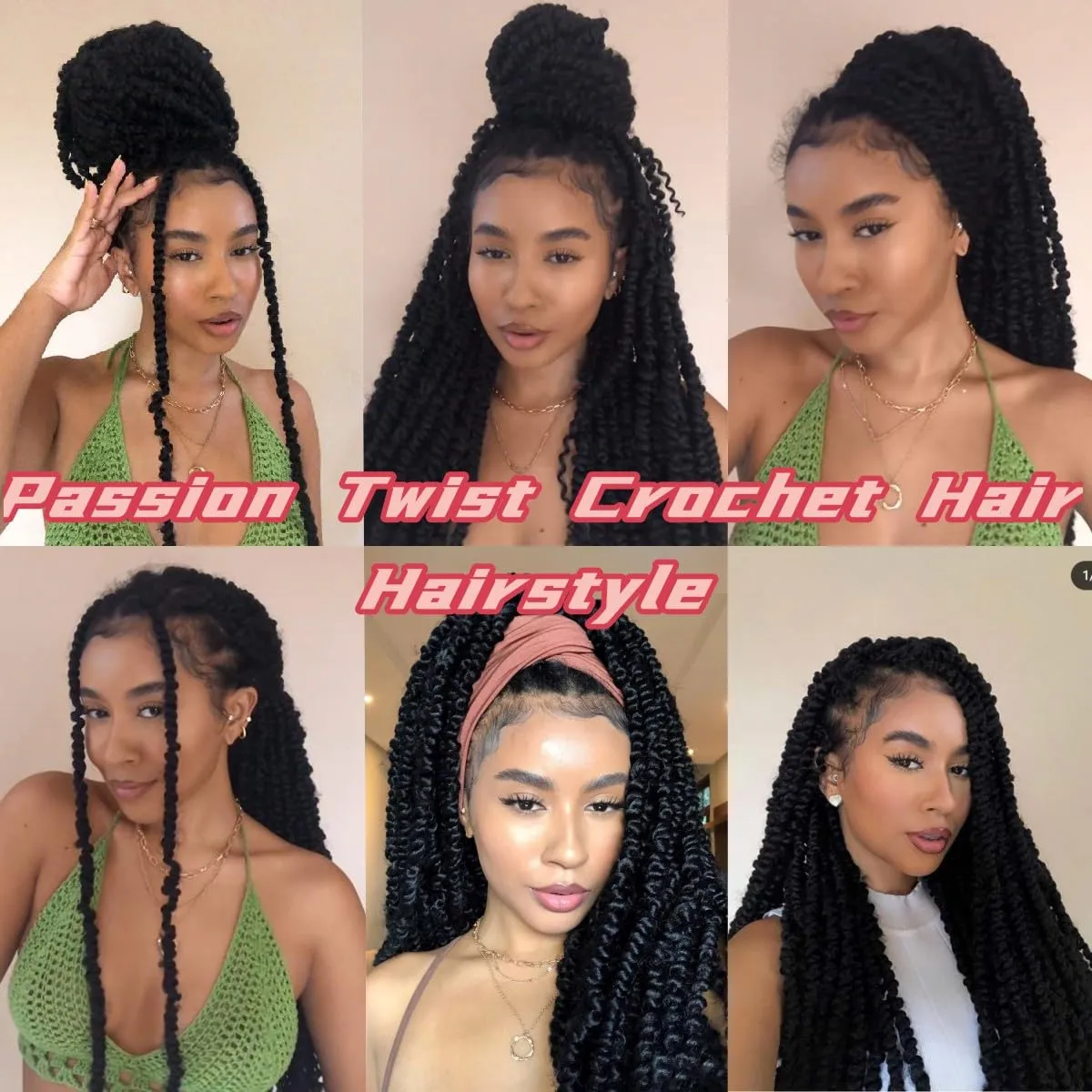 LADY MIRANDA Passion Twist Hair 30 Inch Synthetic 6 Packs Passion Twist Long Crochet Passion Twist Hair Pre Looped Soft Pre-twisted Passion Twsit Crochet Hair for Black Women (30 Inch, 1B, 6 Packs)