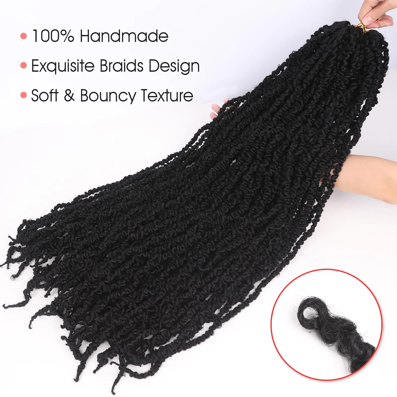 LADY MIRANDA Passion Twist Hair 30 Inch Synthetic 6 Packs Passion Twist Long Crochet Passion Twist Hair Pre Looped Soft Pre-twisted Passion Twsit Crochet Hair for Black Women (30 Inch, 1B, 6 Packs)