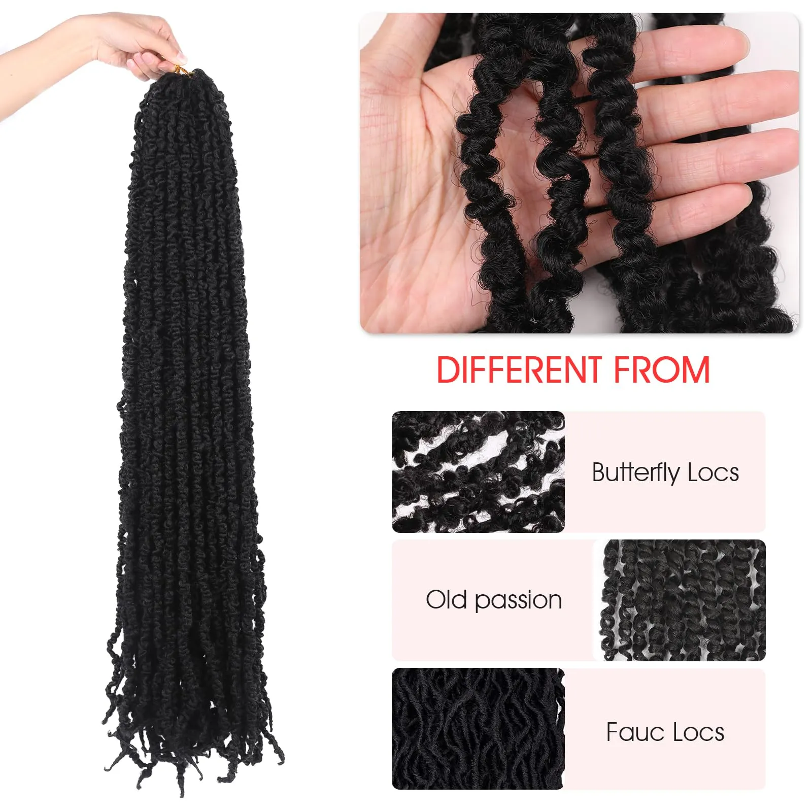 LADY MIRANDA Passion Twist Hair 30 Inch Synthetic 6 Packs Passion Twist Long Crochet Passion Twist Hair Pre Looped Soft Pre-twisted Passion Twsit Crochet Hair for Black Women (30 Inch, 1B, 6 Packs)