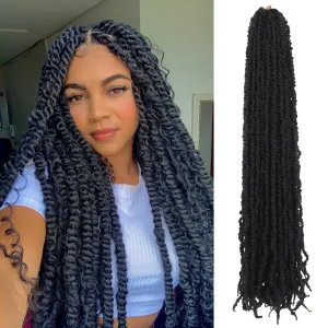 LADY MIRANDA Passion Twist Hair 30 Inch Synthetic 6 Packs Passion Twist Long Crochet Passion Twist Hair Pre Looped Soft Pre-twisted Passion Twsit Crochet Hair for Black Women (30 Inch, 1B, 6 Packs)