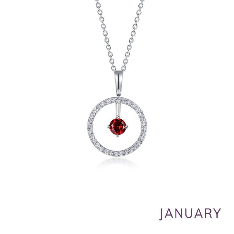Lafonn January Birthstone Reversible Open Circle Necklace