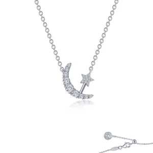 Lafonn Necklace With Simulated Silver Moon .66 Cttw Diamond 20"