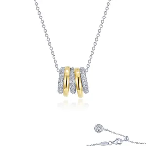 Lafonn Two-tone Tube Charm on Chain Necklace