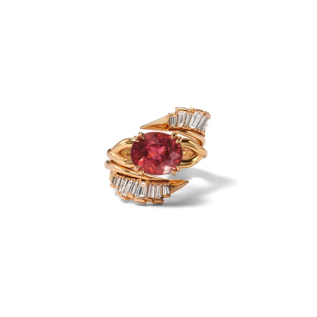 Languid Solitaire Ring - Fancy Pink Tourmaline