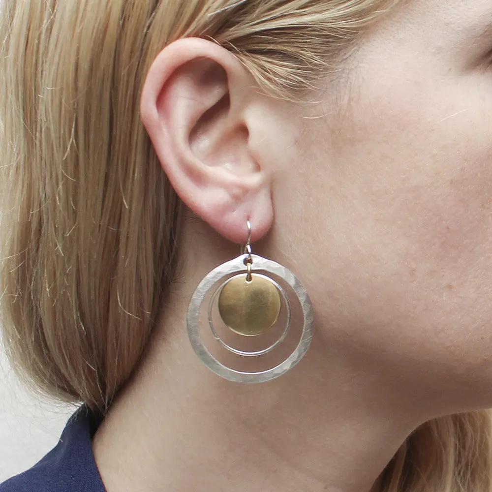 Large Disc and Rings Earring