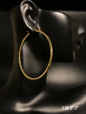 Large textured hoop earrings 10K solid gold