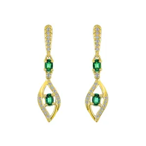 Larissa Emerald and Diamond Earrings