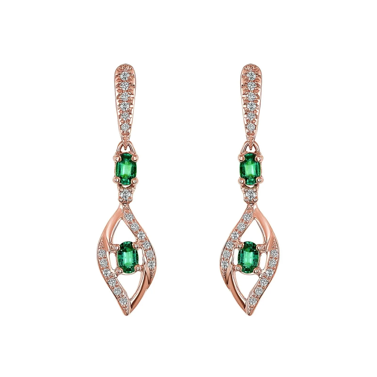 Larissa Emerald and Diamond Earrings