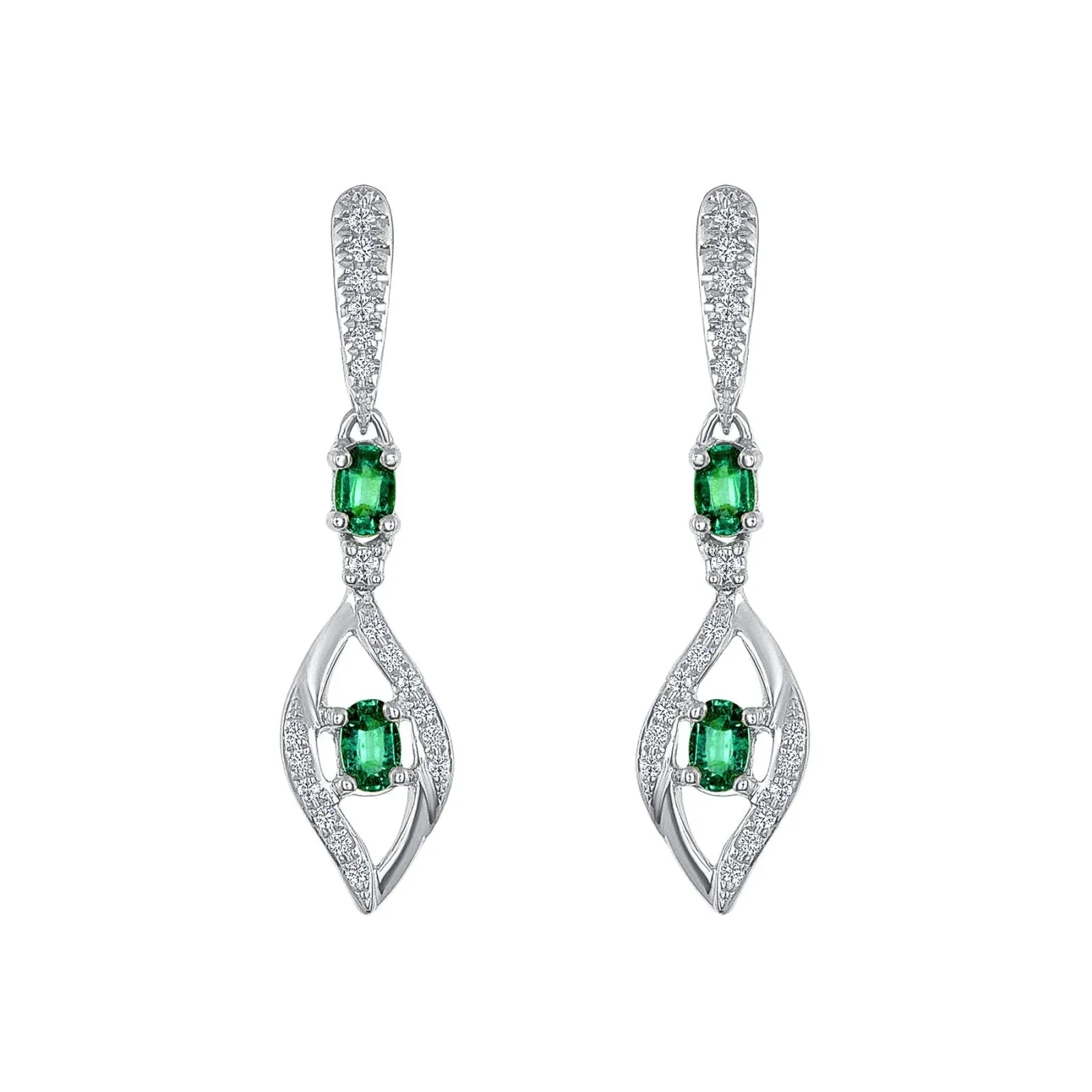 Larissa Emerald and Diamond Earrings