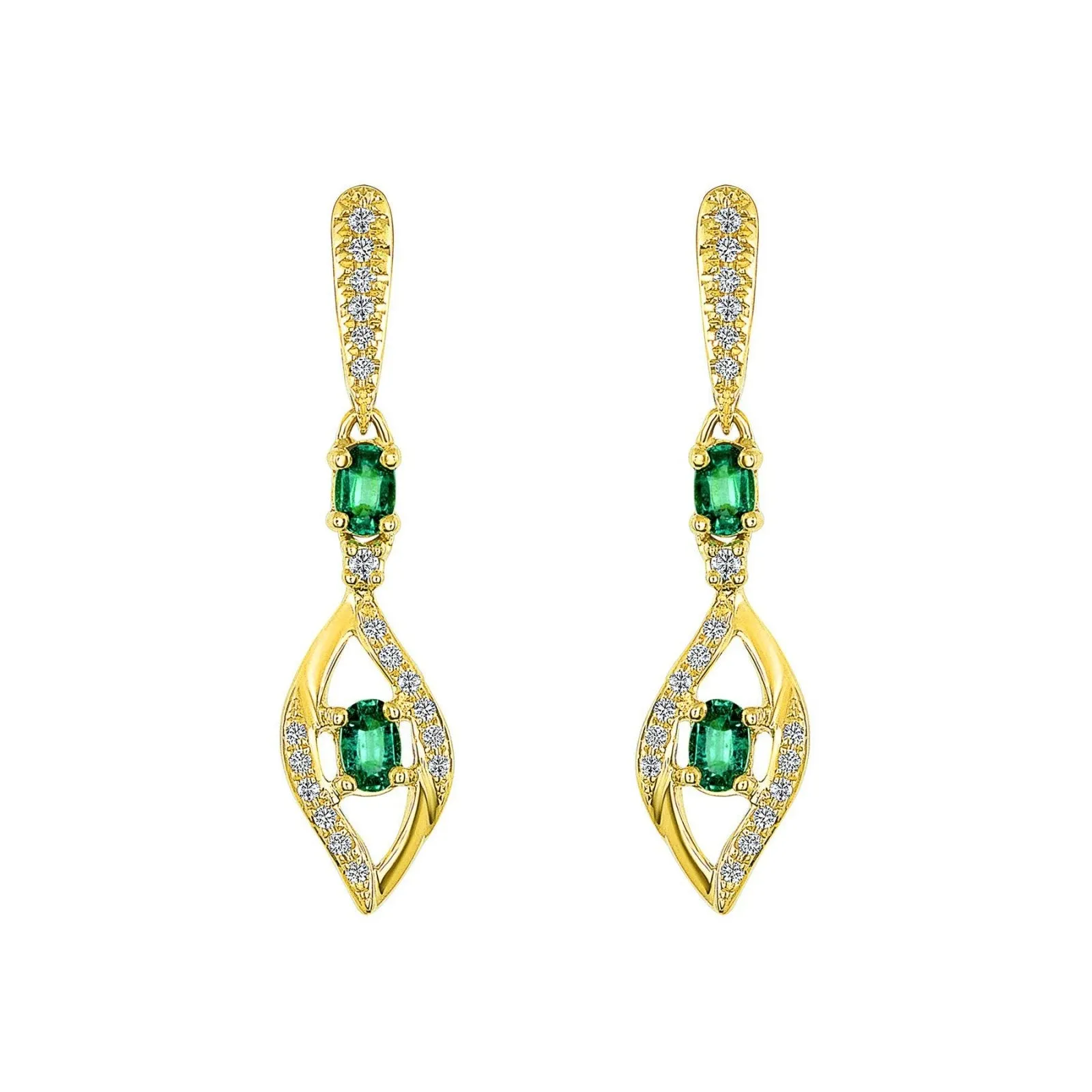 Larissa Emerald and Diamond Earrings