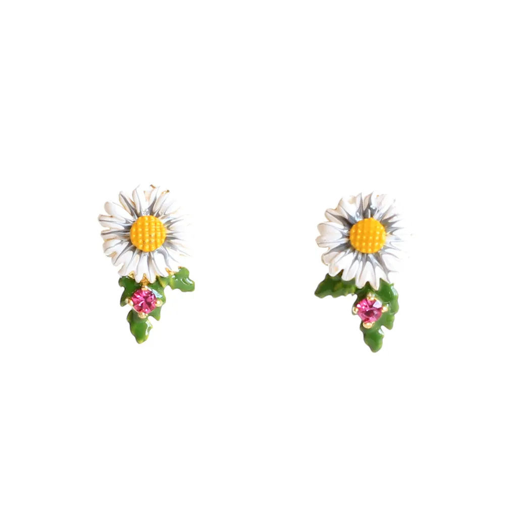 Les Nereides Champetre Emaille Earrings